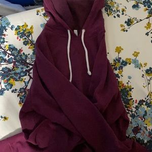 H&M burgundy cropped hoodie